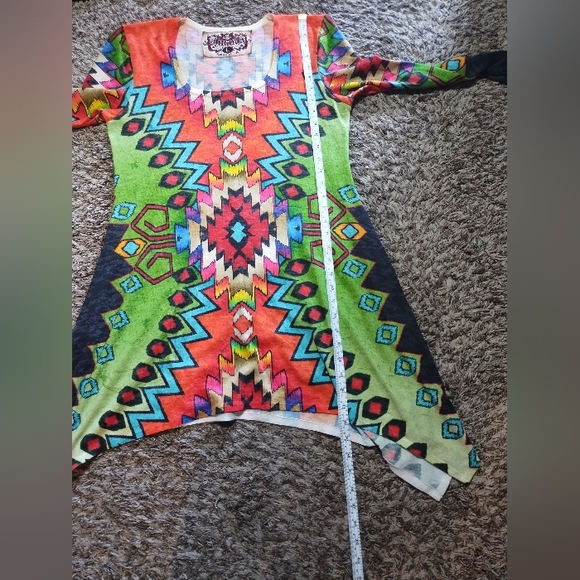Amma Tunic Top Knit Boho Aztec Southwestern Comfy - Picture 16 of 16